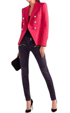 Balmain Double Breasted Red Wool Blazer - Runway Catalog