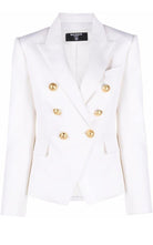 Balmain Double Breasted White Blazer - Runway Catalog