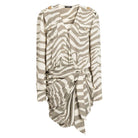 Balmain Draped Zebra Print Wrap Dress - Runway Catalog
