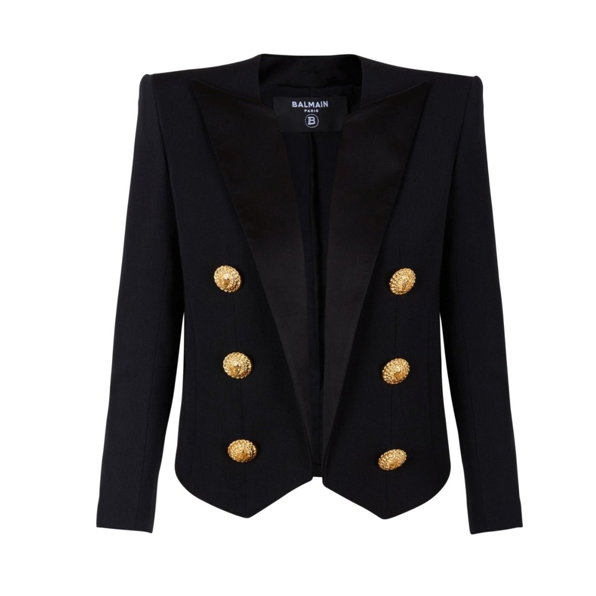 balmain 胸口ゴ　金ボタン　テーラードジャケット　44 Balmain Edge to Edge 6 Button Blazer – Runway Catalog