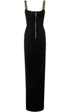 Balmain Front Slit Chain Linked Maxi Dress - Runway Catalog