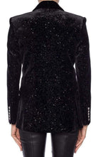 Balmain Glittered Velvet Double Breasted Blazer - Runway Catalog