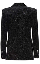 Balmain Glittered Velvet Double Breasted Blazer - Runway Catalog