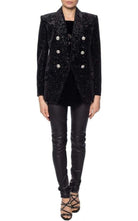Balmain Glittered Velvet Double Breasted Blazer - Runway Catalog