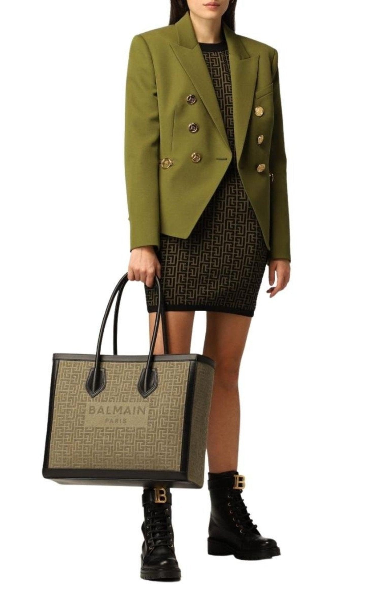 Balmain Green Wool Double - breasted Blazer - Runway Catalog