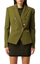 Balmain Green Wool Double - breasted Blazer - Runway Catalog