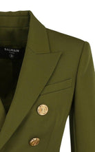 Balmain Green Wool Double - breasted Blazer - Runway Catalog
