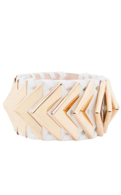 Balmain Greta White Napa Leather Bracelet - Runway Catalog