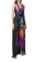 Balmain Halter Neck Printed Silk Dress - Runway Catalog