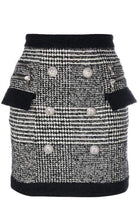Balmain Houndstooth High - Rise Wool - Blend Mini Skirt - Runway Catalog
