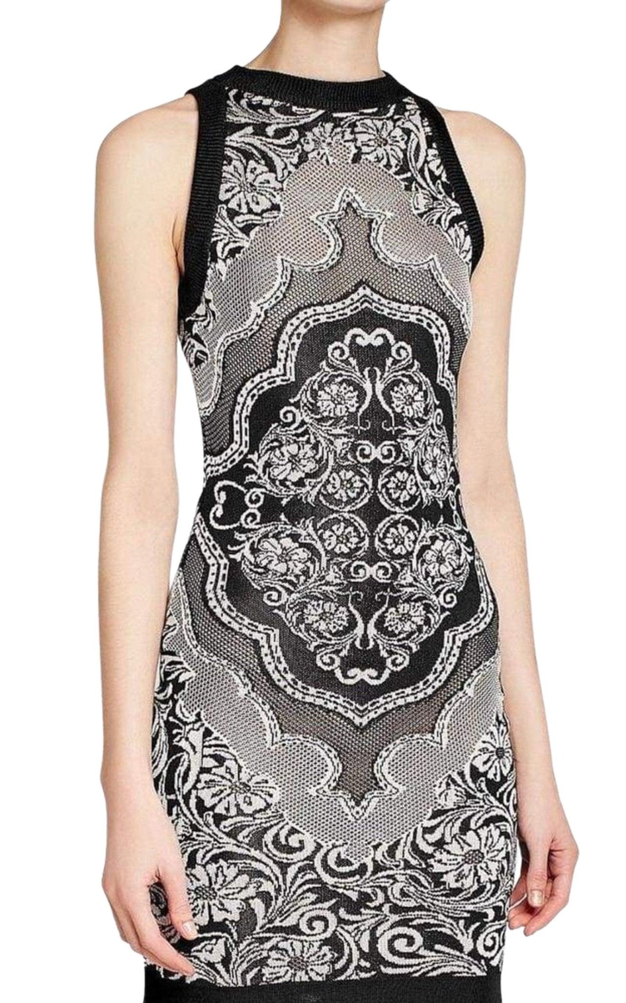 Balmain Jacquard Lace Print Mini Dress - Runway Catalog