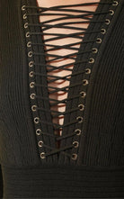 Balmain Lace - up Long Sleeve Midi Sweater Dress - Runway Catalog