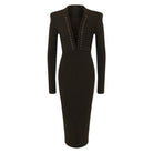 Balmain Lace - up Long Sleeve Midi Sweater Dress - Runway Catalog