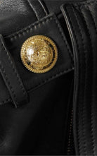 Balmain Lambskin Buckle - Belt Leather Jacket, Black - Runway Catalog