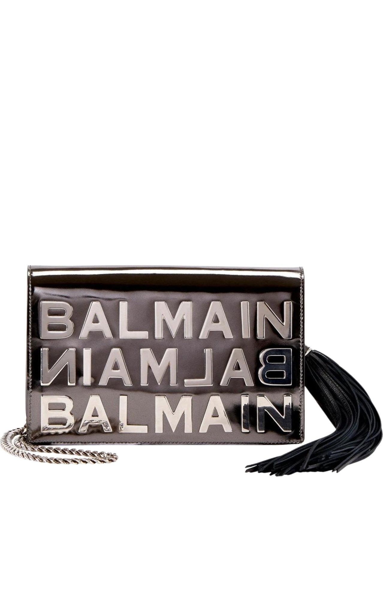 Balmain Logo Mirror Leather Crossbody Bag – Runway Catalog