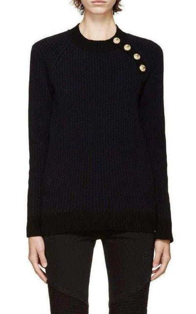 Balmain Merino Wool Crew Neck Pullover - Runway Catalog