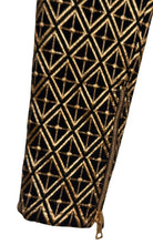 Balmain Metallic Jacquard Skinny Pants in Black and Gold - Runway Catalog