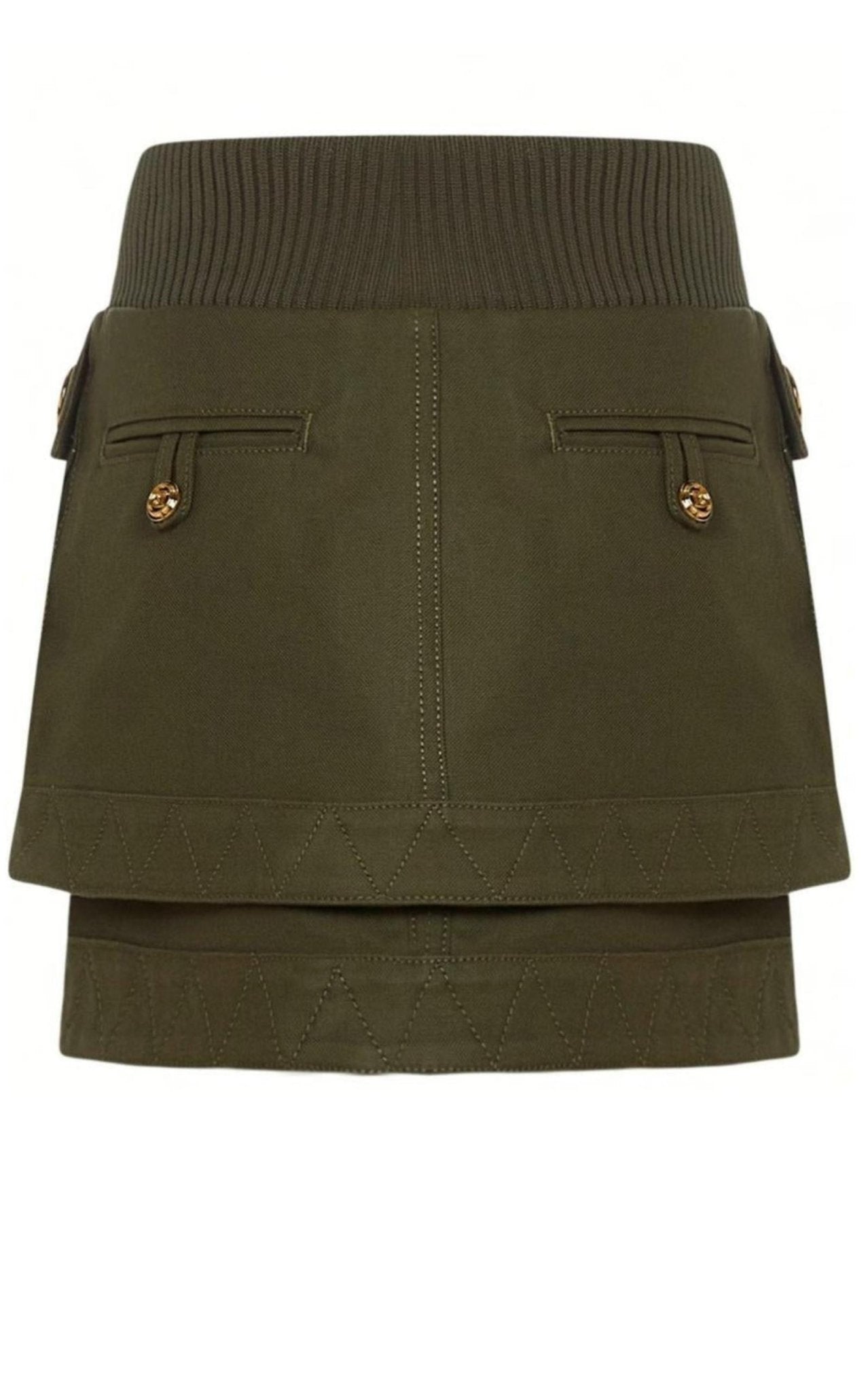 Balmain Patch - pockets Mini Denim Skirt - Runway Catalog