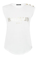 Balmain Printed Logo Sleeveless T-shirt - Runway Catalog
