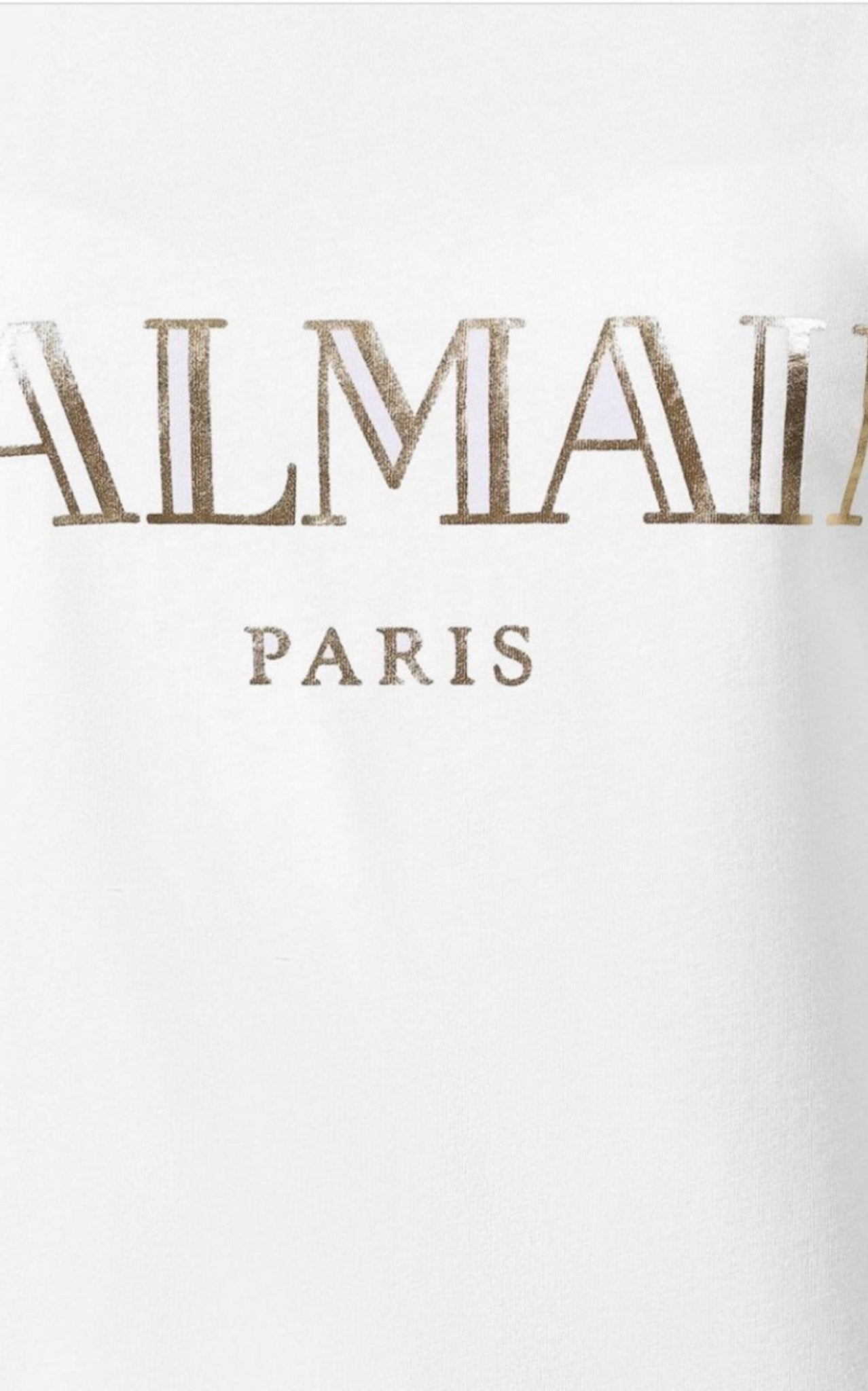 Balmain White Gold Logo Sleeveless T-Shirt