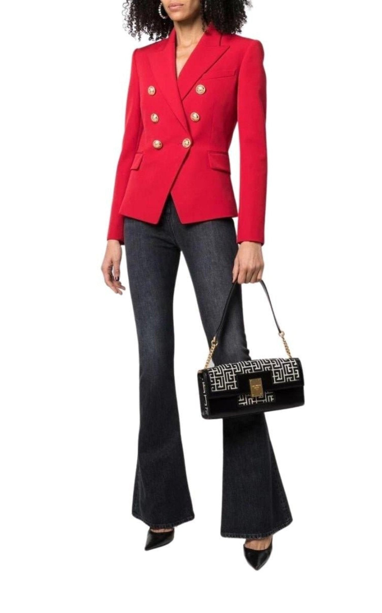 Balmain Red Double Breasted Tailored Wool Blazer – Runway Catalog