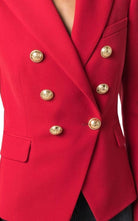Balmain Red Double Breasted Tailored Wool Blazer - Runway Catalog