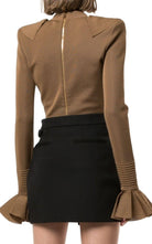 Balmain Ruffled Knit Bodysuit - Runway Catalog