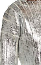 Balmain Silver Cropped Wool - blend Sweater - Runway Catalog