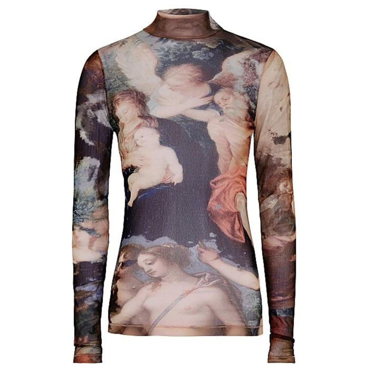 Balmain Sky - print Tulle Top - Runway Catalog