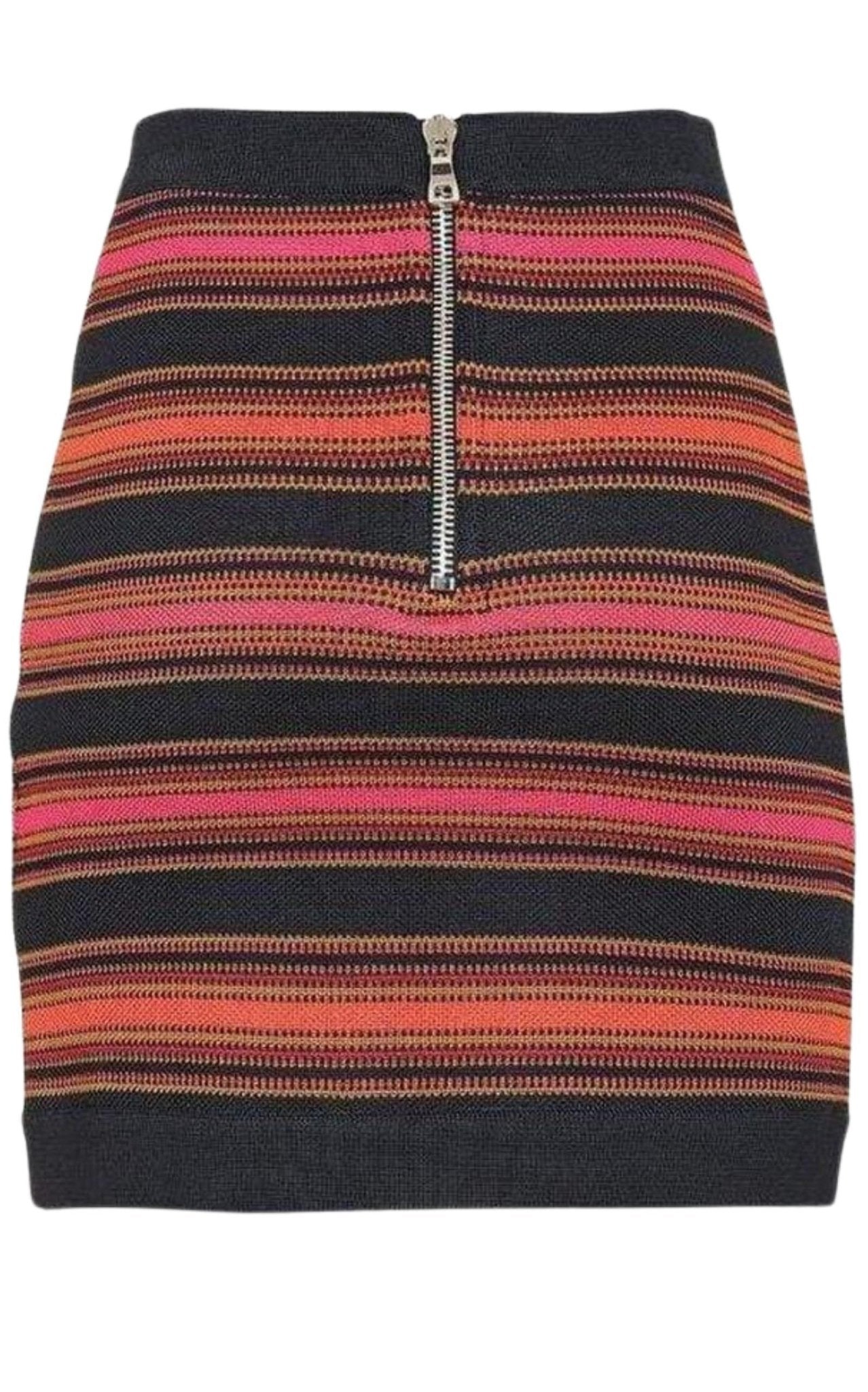 Balmain Striped Stretch-Knit Mini Skirt – Runway Catalog