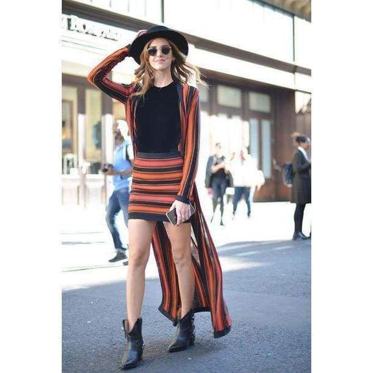 バルマン　セーブル Balmain Striped Stretch-Knit Mini Skirt – Runway Catalog
