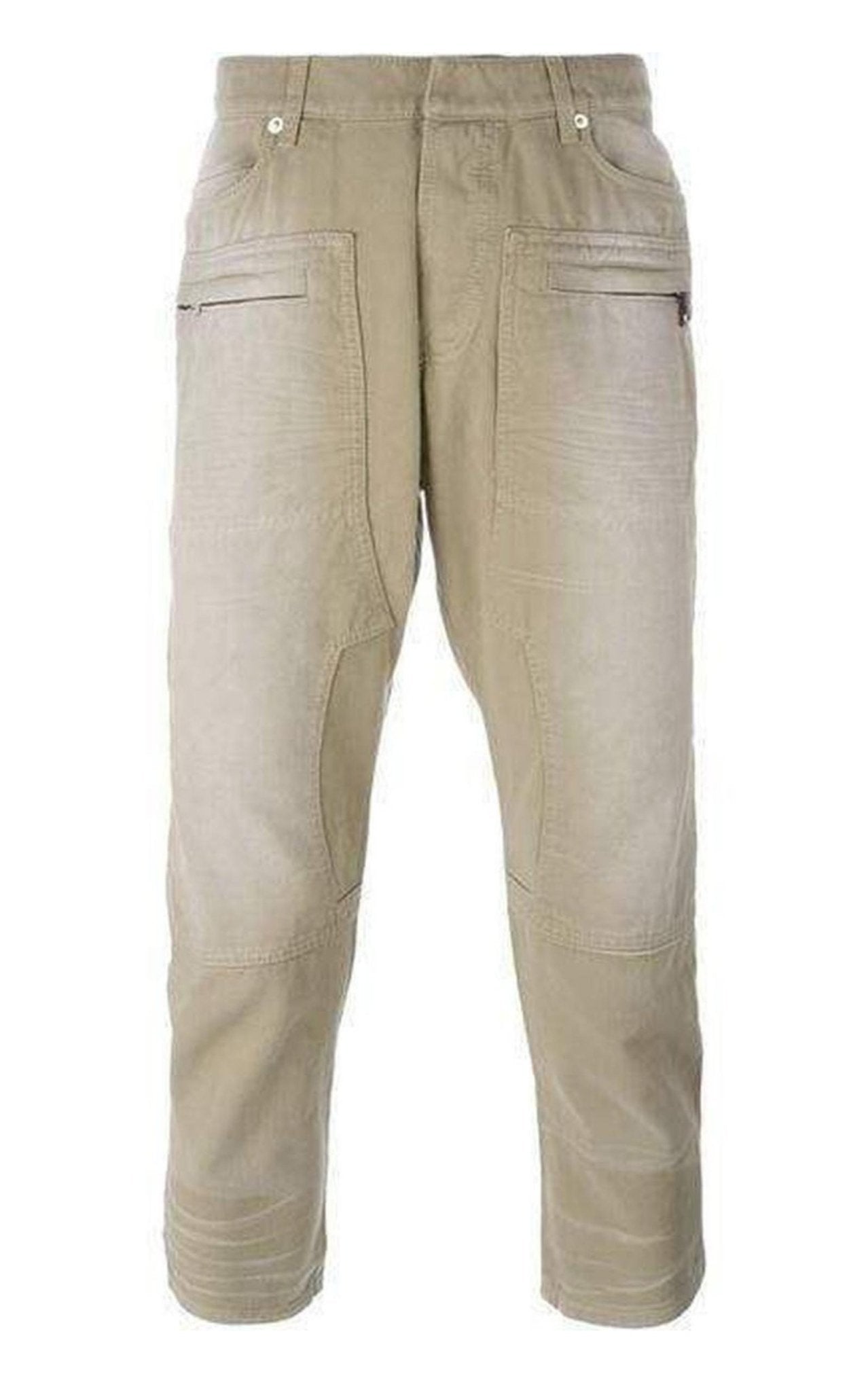 BALMAIN Paris サイズ34 スキニーデニム ベージュ Balmain // Beige Cotton Exposed Zip Jeans – VSP Consignment