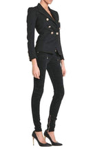 Balmain Velvet Biker Jeans - Runway Catalog