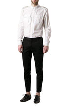 Balmain White Cotton Military Shirt - Runway Catalog