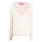 Balmain Wool - Blend Cable Knit Sweater With Patch - Runway Catalog