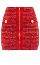Balmain Zipped Tweed Mini Skirt - Runway Catalog