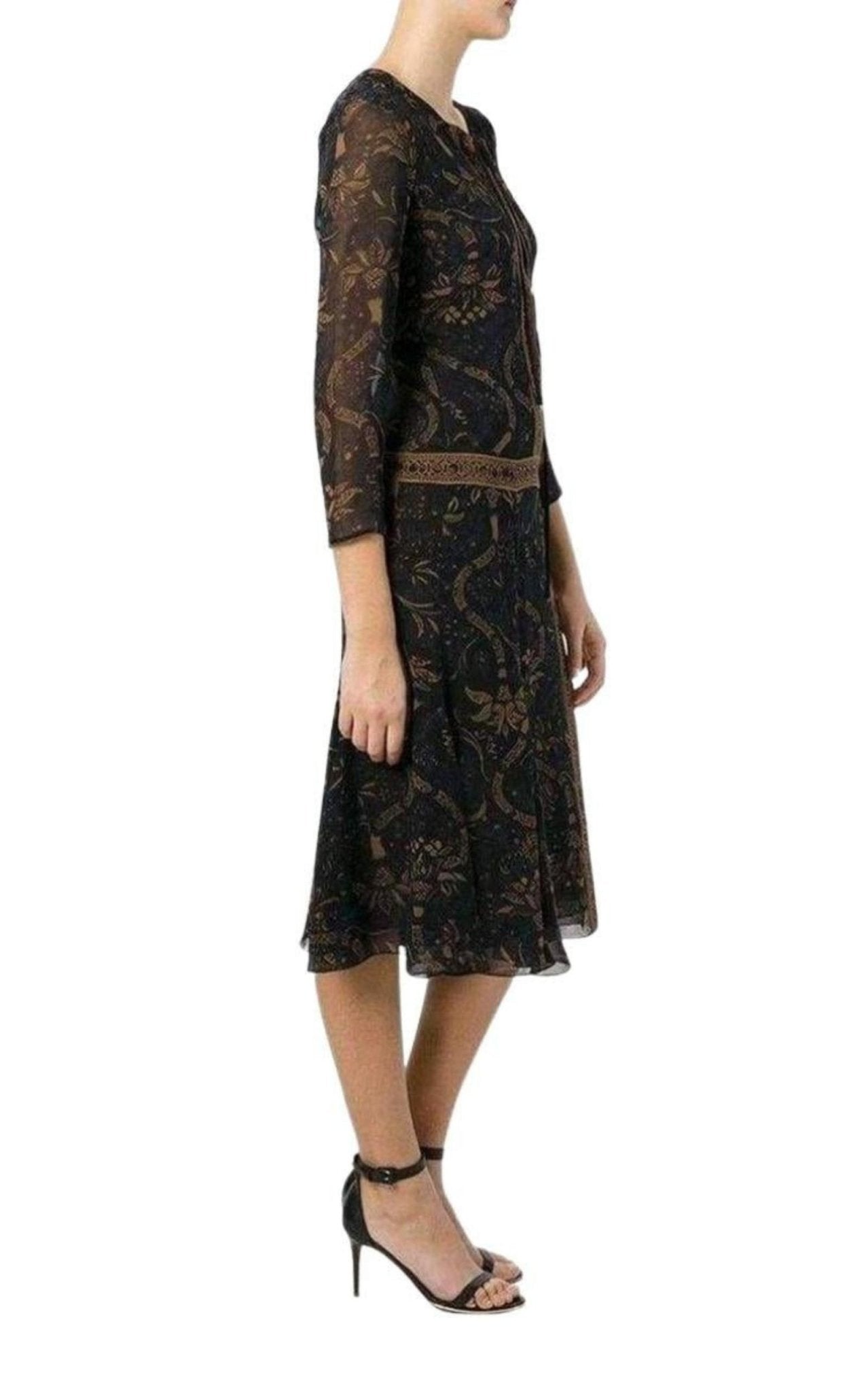 Barbara Bui Floral Paisley Print Silk Midi Dress - Runway Catalog