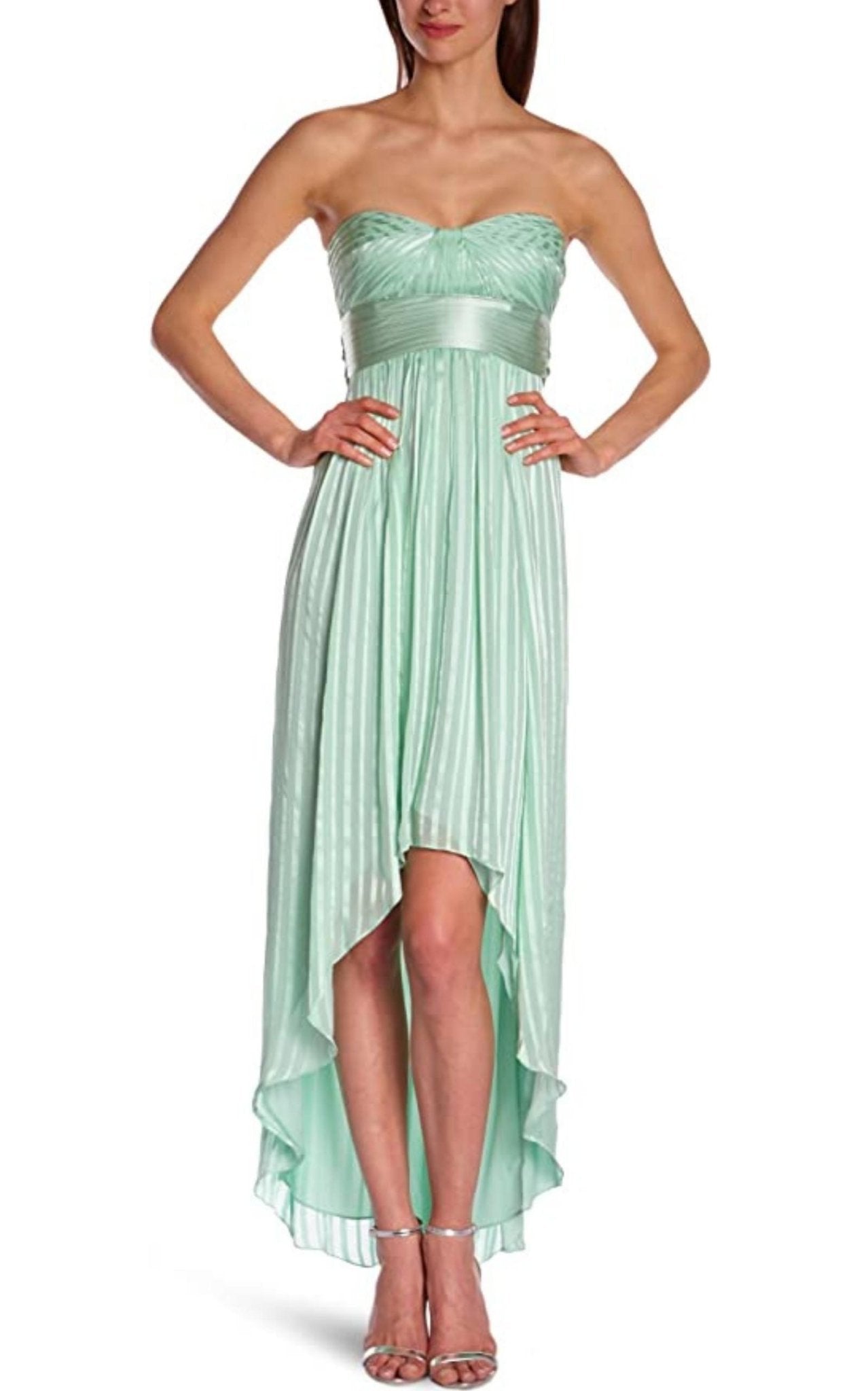 BCBGMAXAZRIA Alicia Silk Opaline Green Charmeuse Gown