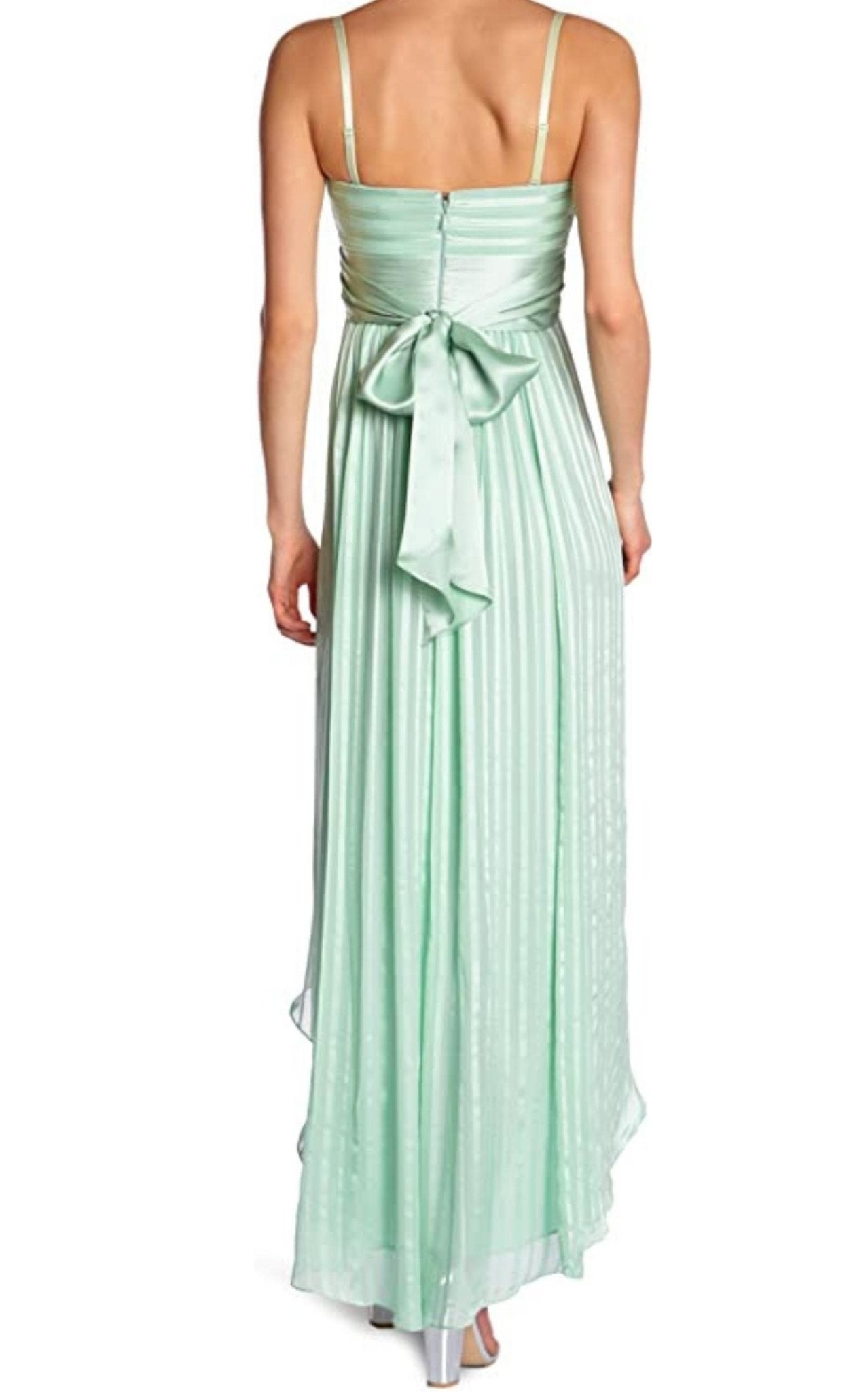 BCBGMAXAZRIA Alicia Silk Opaline Green Charmeuse Gown