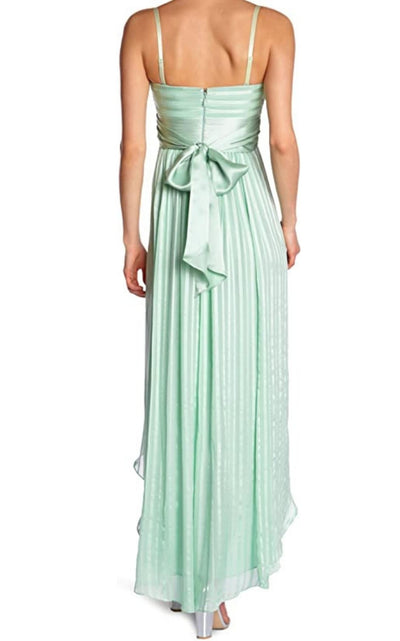 BCBGMAXAZRIA Alicia Silk Opaline Green Charmeuse Gown - Runway Catalog