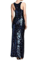 BCBGMAXAZRIA Allure Blue Sequined Maxi Dress - Runway Catalog