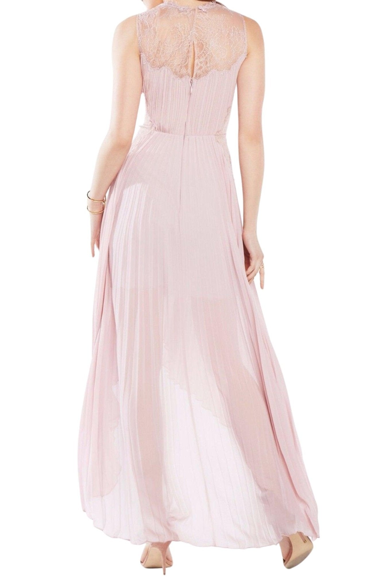 BCBGMAXAZRIA Angelea Pleated High Low Dress
