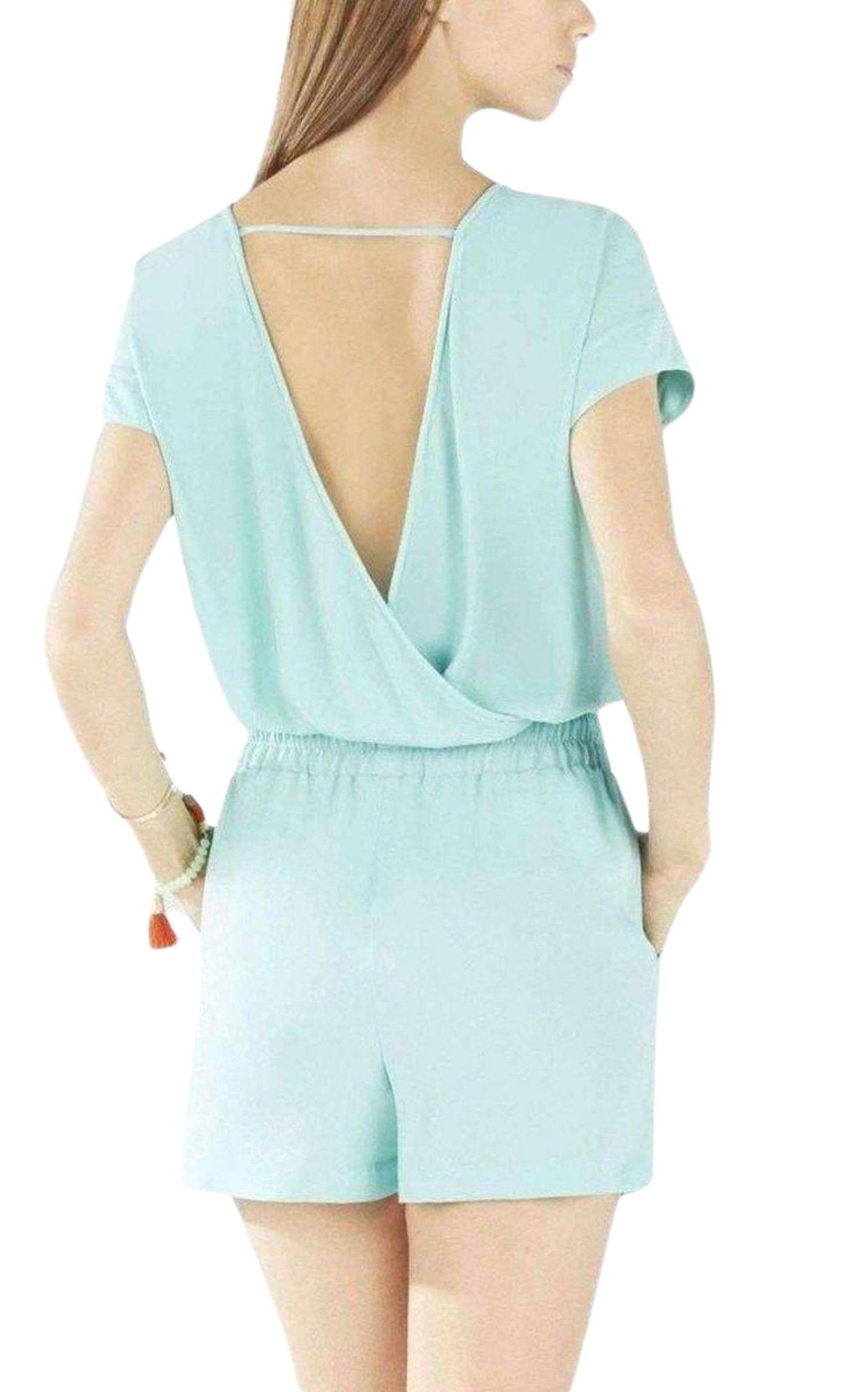 BCBGMAXAZRIA Angella Layered - Back Romper - Runway Catalog