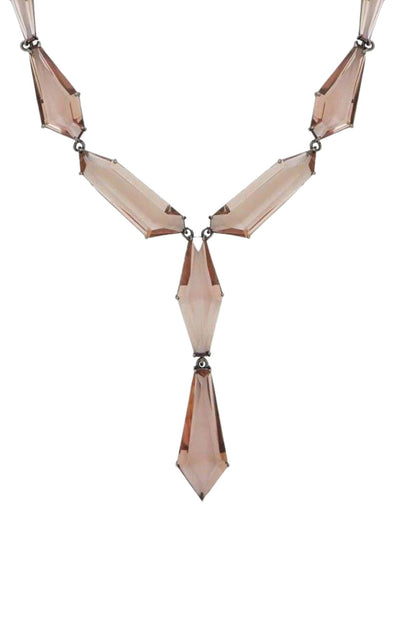 BCBGMAXAZRIA Asymmetric Stone Chain Necklace - Runway Catalog