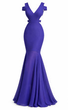 BCBGMAXAZRIA Ava Cutout Persian Blue Chiffon Gown - Runway Catalog