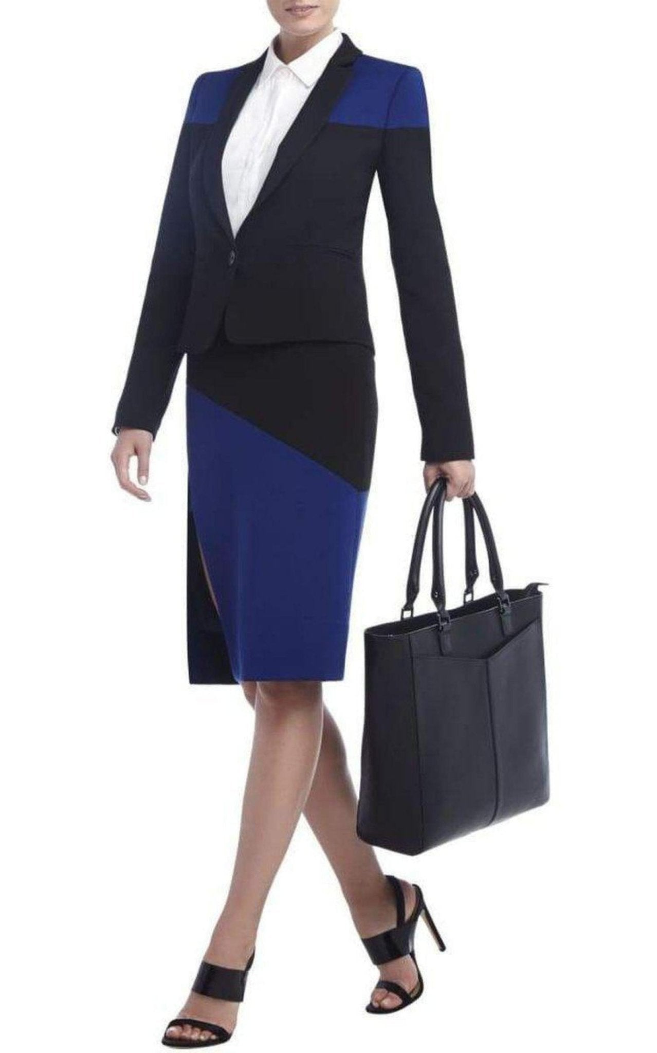 BCBGMAXAZRIA Avery Black Leather Tote Bag