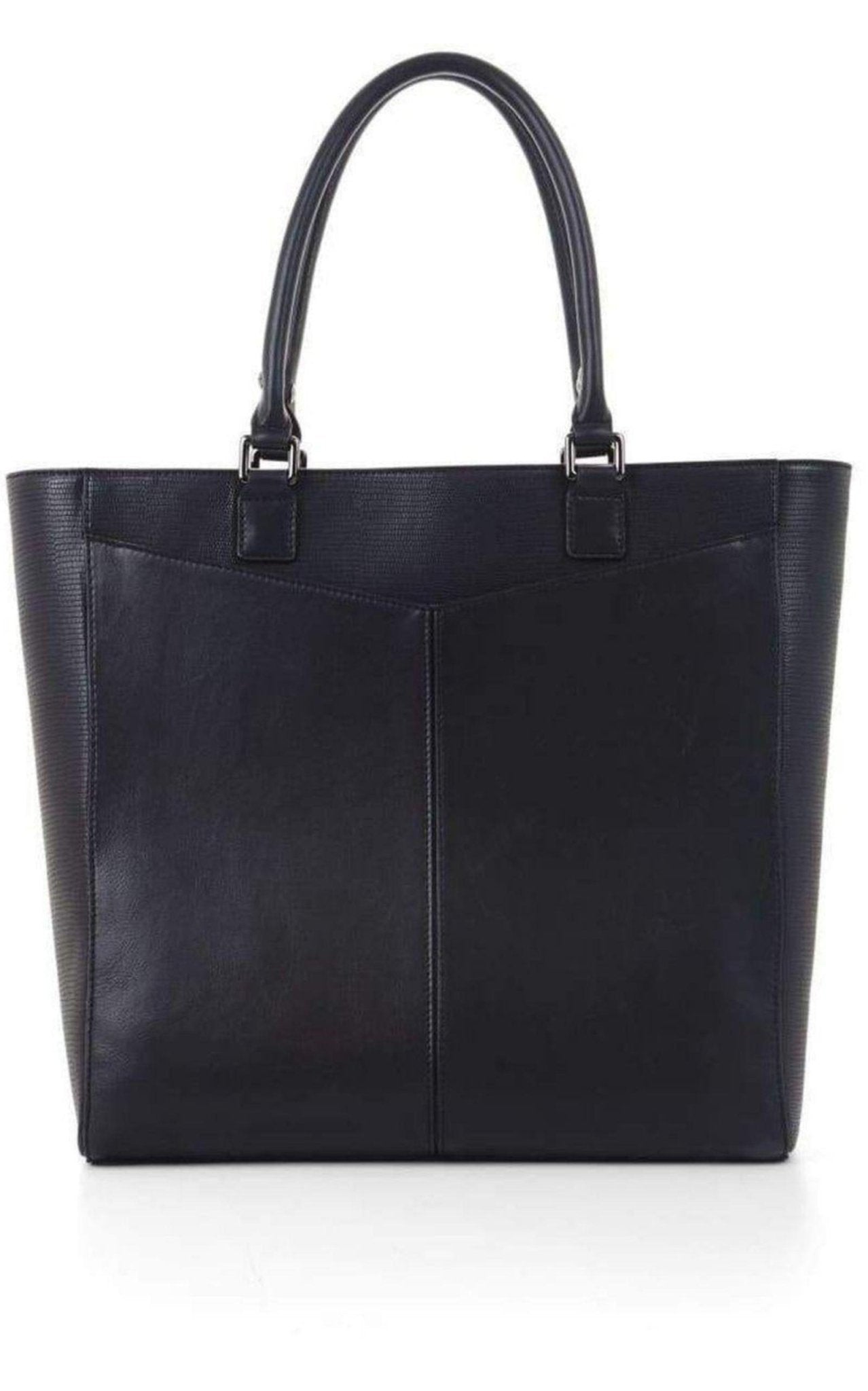BCBGMAXAZRIA Avery Black Leather Tote Bag - Runway Catalog