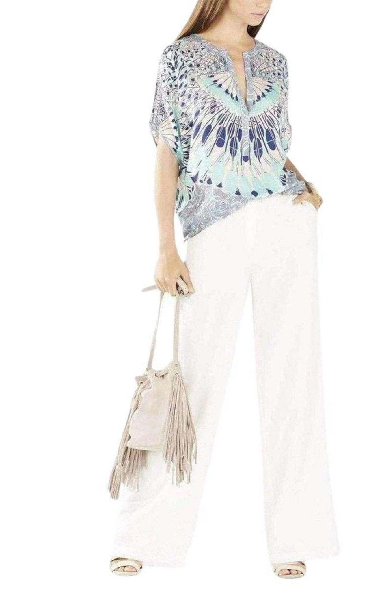 BCBGMAXAZRIA Ayanna Oversized Printed Top - Runway Catalog