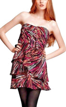 BCBGMAXAZRIA Azalea Tiered Ruffle Silk Dress - Runway Catalog