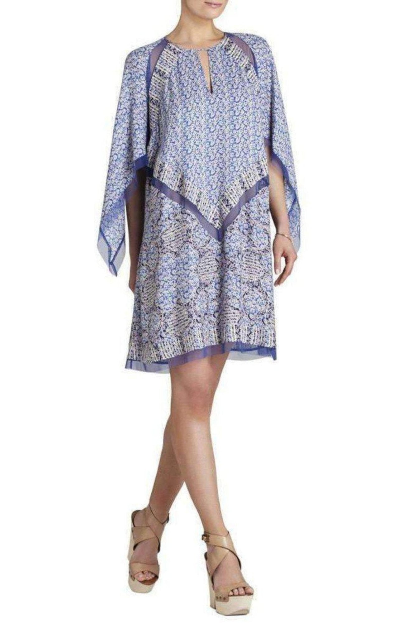 BCBGMAXAZRIA Bardot Printed Long Sleeve Dress - Runway Catalog